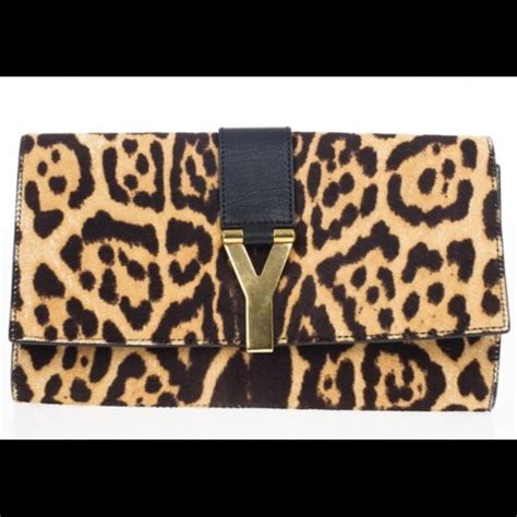 ysl leopard clutch|ysl wristlet clutch.